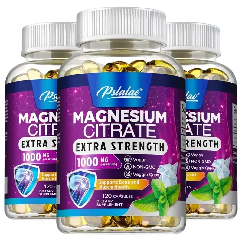 Magnesium Citrate 1000 Mg - Supplement for Stress Relaxation Bone Sleep Heart Health Nerve Muscle & Metabolism