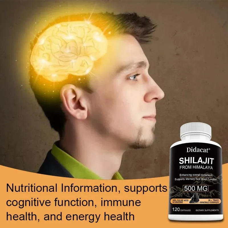 Shilajit with Ginseng Extract 500 Mg Helps Improve Overall Vitality Memory & Brain Function 85+ Trace Mineral Complex — image 6