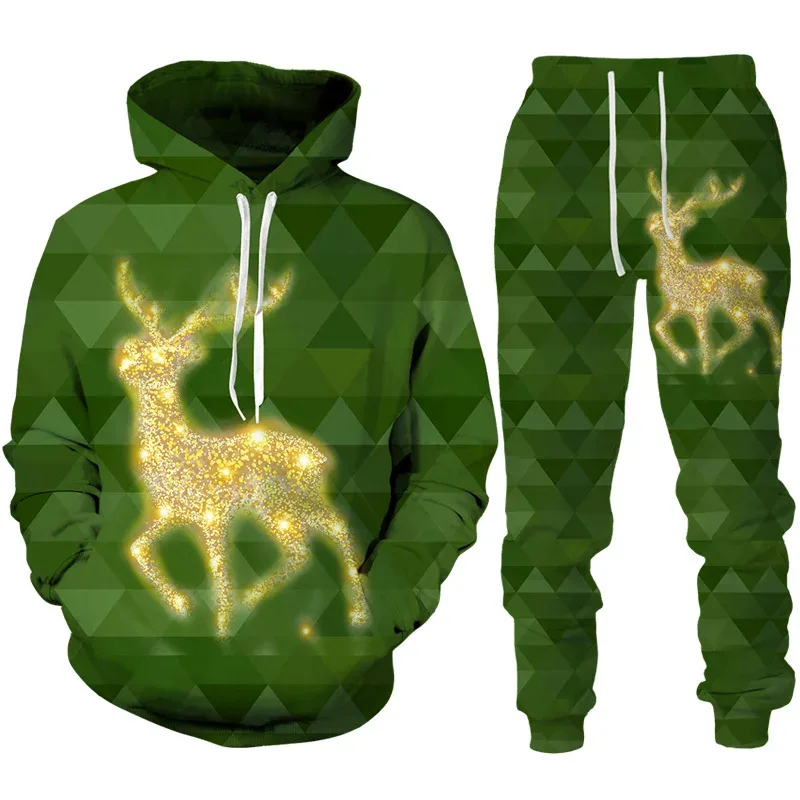 Fashion Funny Santa Claus 3D Print Tracksuit Set Man Woman Hoodie+Pants 2pcs Set Oversized Casual Christmas Party Couple Clothes — image 26