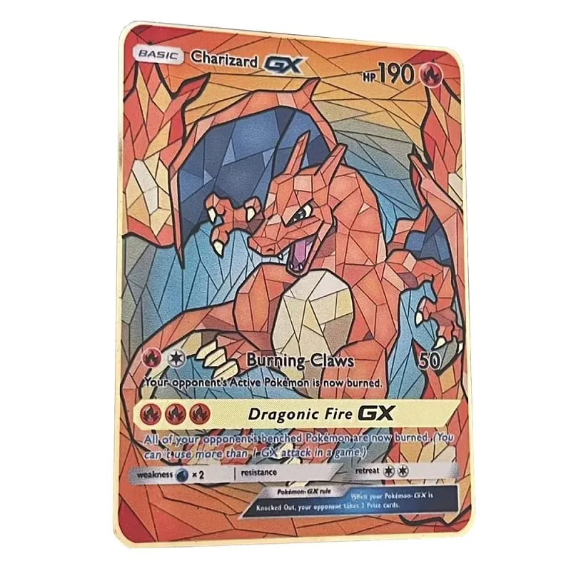 Cool nouvelle carte Pokemon en métal 10000 Points Arceus Charizard Super carte anglais Mewtwo Lucario Greninja Lillie cartes Anime — image 34
