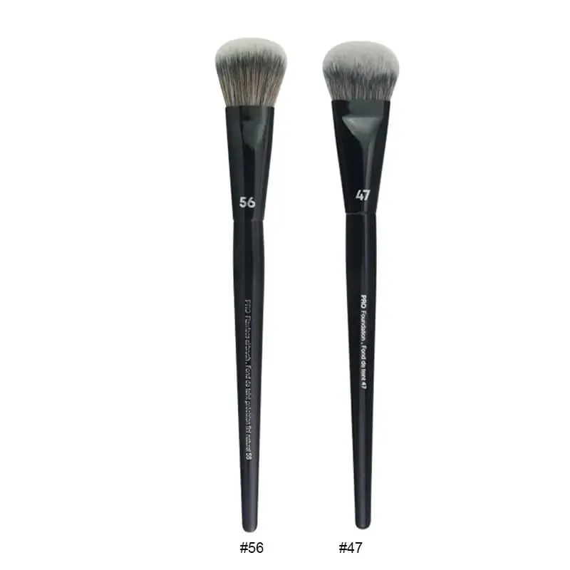 2 pièces/ensemble pinceaux de maquillage noirs Pro poudre de cheveux synthétiques ombre à paupières tache point culminant fond de teint aérographe diffuseur pinceau de maquillage — image 3