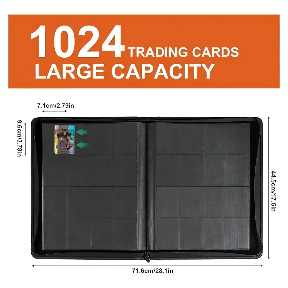 1024 Pockets Trading Card Binder Premium 16 Pockets Θήκη για κάρτες Φάκελοι Πλαϊνή φόρτωση Κάρτας Άλμπουμ για Sport Game Card