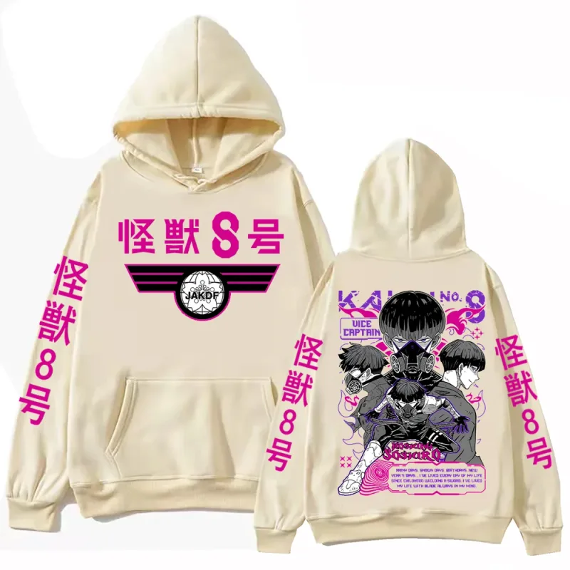 Anime Kaiju No 8 Soushirou Hoshina Cartoon Hoodies Oversized Hooded Sweatshirt Long Sleeves Cotton Hoodie Men Women Clothes — image 4