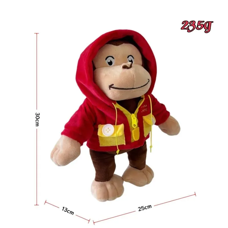 Νέο Anime Fire Dept Fireighter Curious George Plush Cute Baby Curious George Monkey Λούτρινα μαλακά ζώα Παιχνίδι κούκλας μαξιλαριού βελούδου — image 13