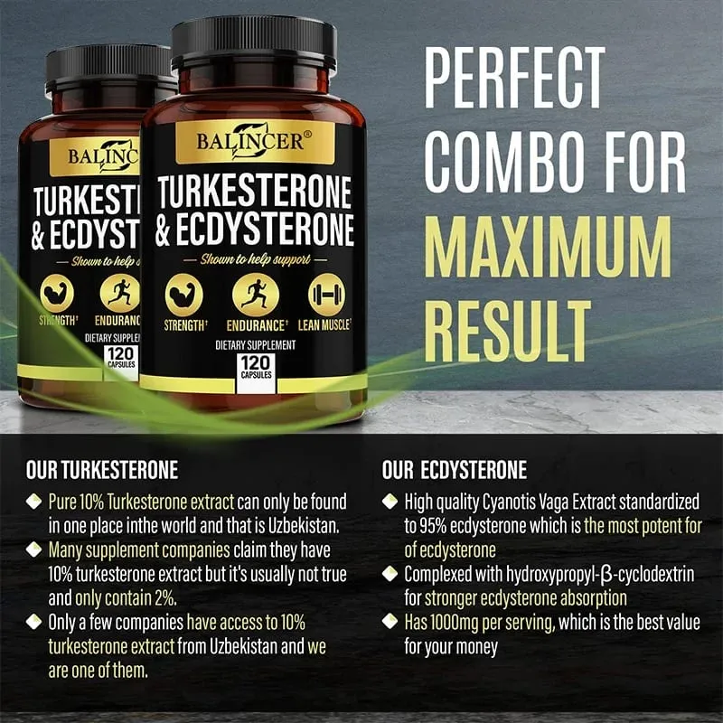 Turkeysterone and ecdysterone supplement - 1000 mg - Improves exercise endurance sports supplementation muscle mass — image 4