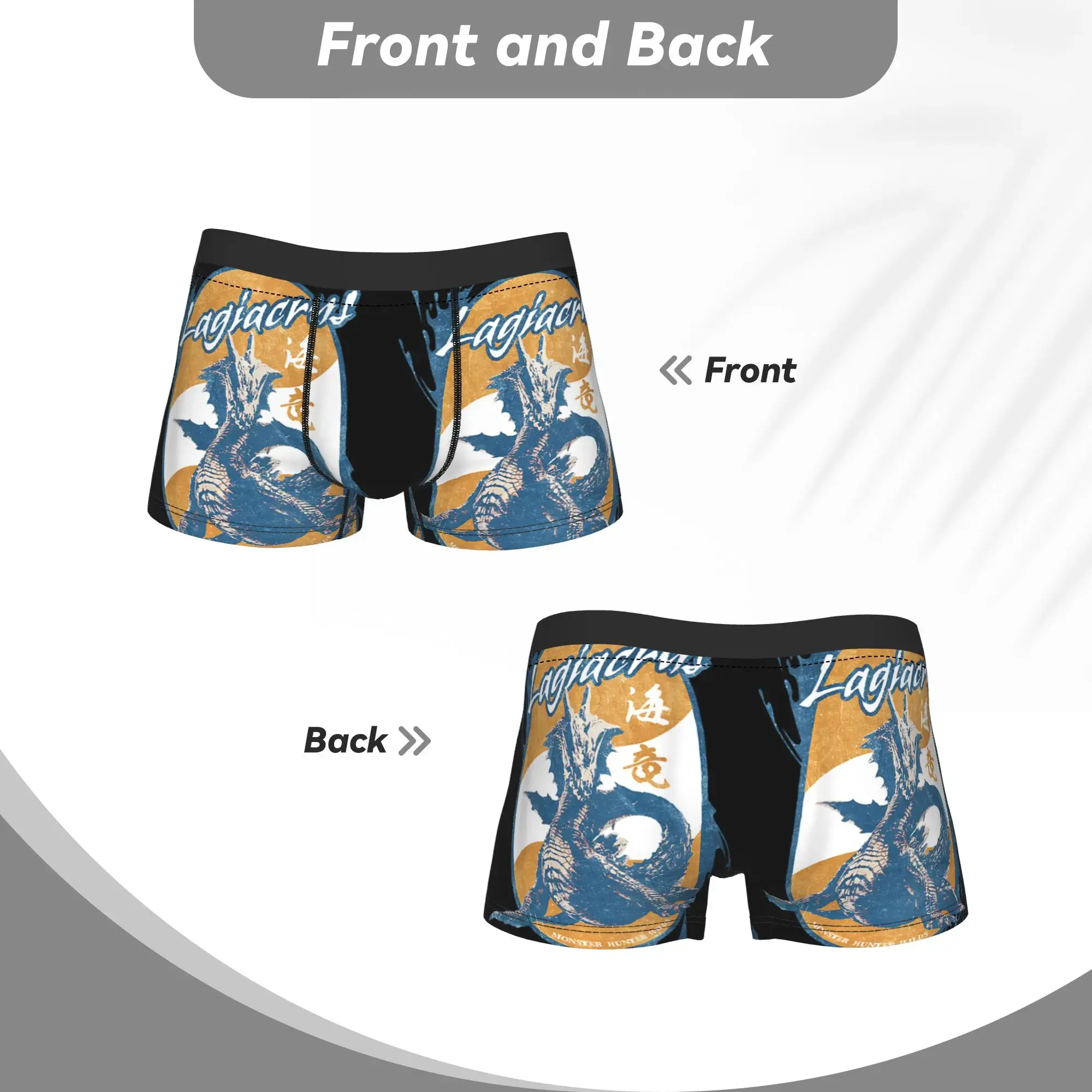 Wilds Lagiacrus BP Monster Hunter Cueca Breathbale Calcinha Cueca Masculina Ventilada Shorts Boxer — image 5