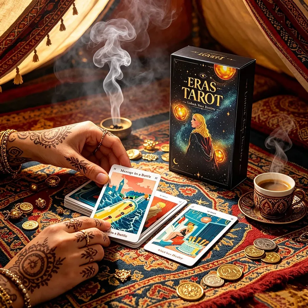Eras Tarot Pakli Csillagos galaxis Kozmikus témájú Tarot Kártyák Misztikus Űrboszorkány Jóslás Társasjáték Sorsolvasás Meditációs Kártyák — image 4