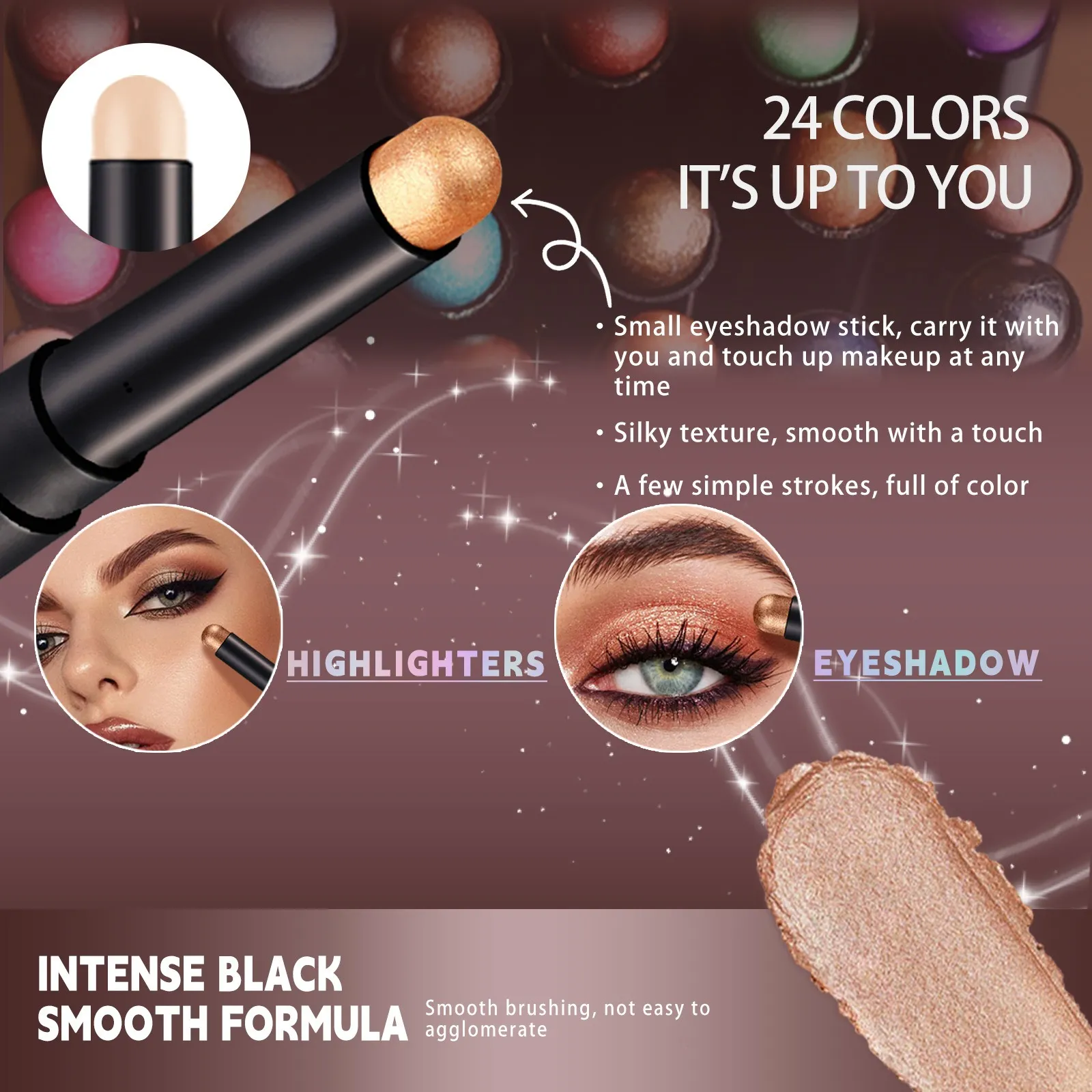 2 σε 1 Eyeshadow Lipstick Stick Pencil Waterproof Glitter Brighten Matte Eye Shadow Makeup Pigment Eyeshadow Pen — image 6