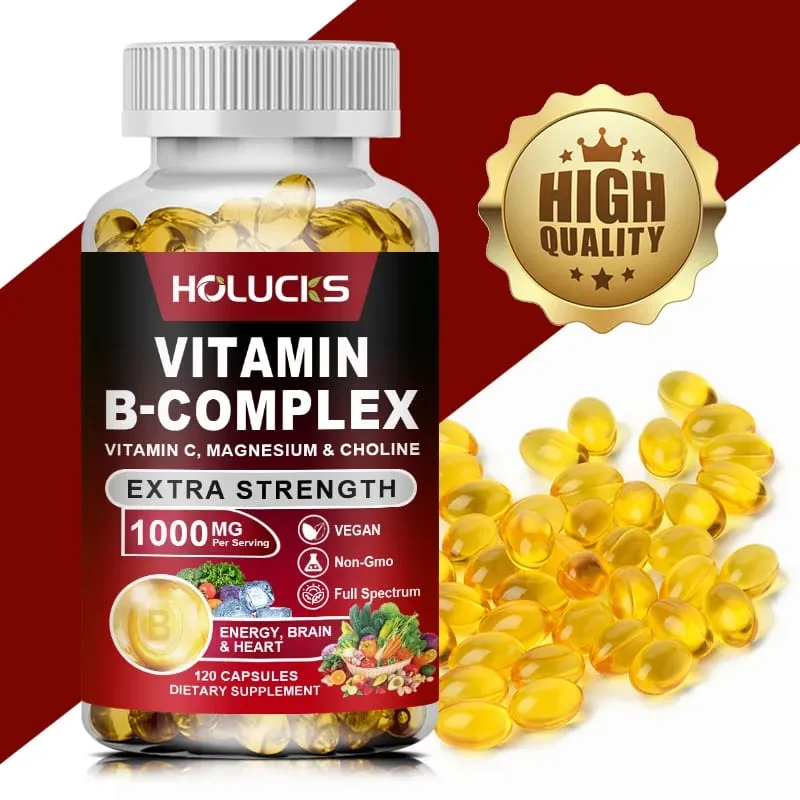 B1-vitaminban gazdag komplex B-vitamin-kiegészítő B2-B3-B5-B6-biotin, Erő Energia-támogató Az agy és a szív elősegíti az anyagcserét — image 1