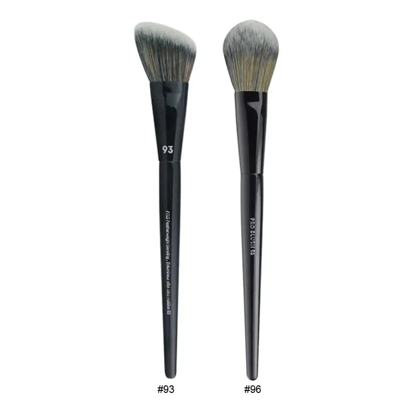 2 pièces/ensemble pinceaux de maquillage noirs Pro poudre de cheveux synthétiques ombre à paupières tache point culminant fond de teint aérographe diffuseur pinceau de maquillage — image 9