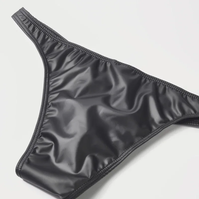 Panlalaking Faux Leather Bikini Briefs Underpants U Pouch Sexy Slips para sa Mga Lalaki De-kalidad na Lingerie Cuecas Calzoncillos Panlalaking Panty — image 5