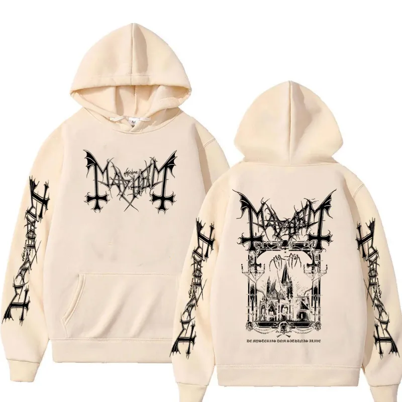 Rock Band Mayhem De Mysteriis Dom Sathanas Hoodie Men Women Death Black Metal Hooded Tracksuit Male Fashion Gothic Punk Hoodies