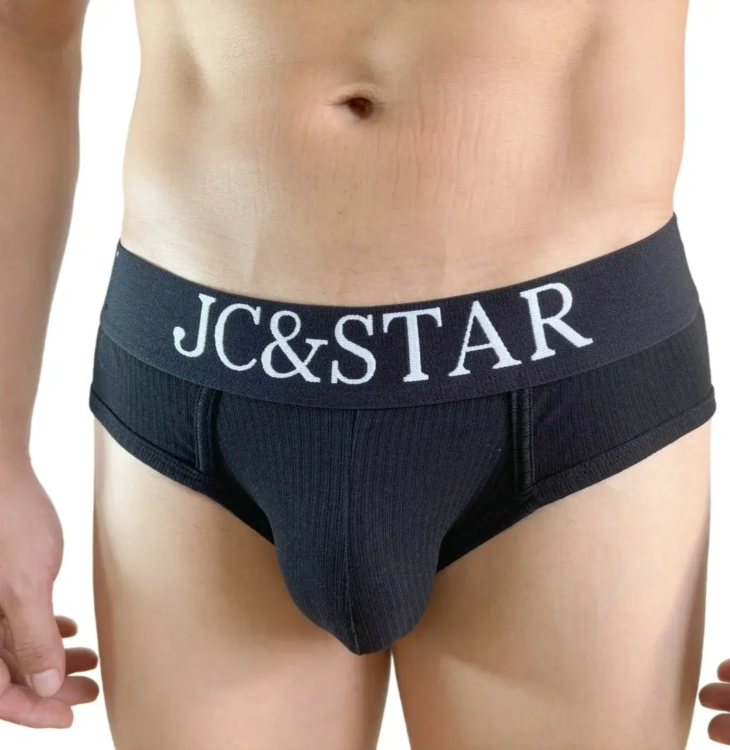 Athletic High Cut Design Mga Panloob na Panloob ng Sexy na Lalaki Mga Panloob na Panloob na Ribbed Cotton Sports Comfort Men Bikini Slip Panlalaking Tanga Briefs — image 5