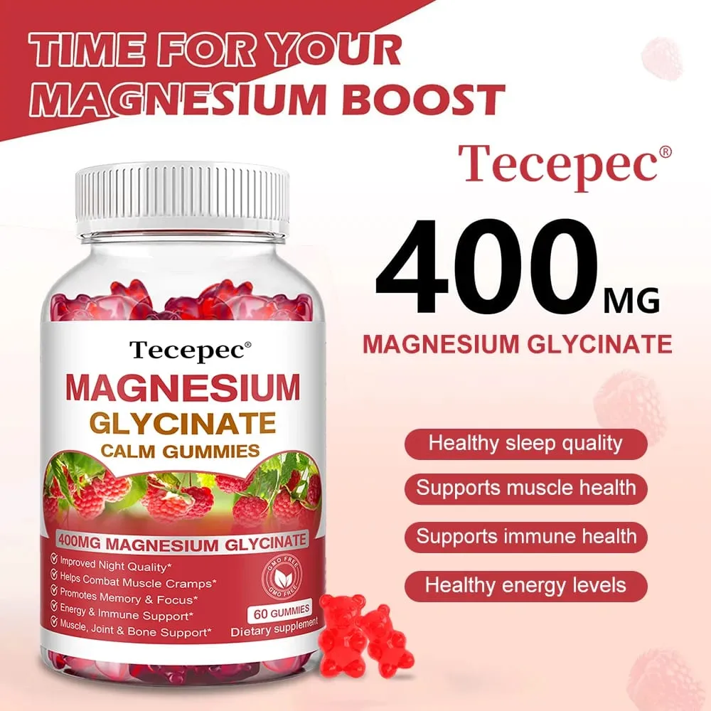 Magnesium Glycinate Gummies-Adult Supplements That Aid Relaxation Promote Heart Health and Support Bone Marrow and Joint Health — image 3