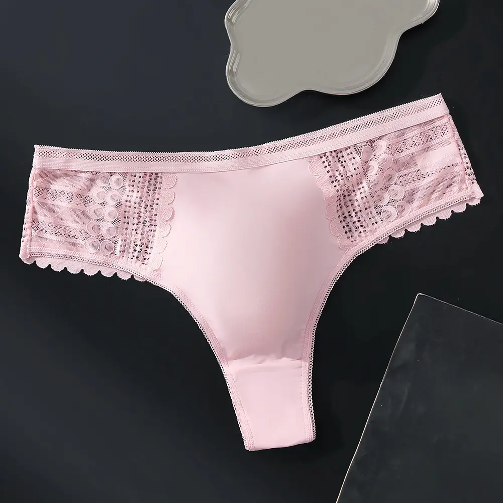 1pc Men's Sexy Lace Briefs Seamless Ice Silk G-String Underwear 3D Bulge Pouch Solid Thong High Elastic Breathable Panties — image 11
