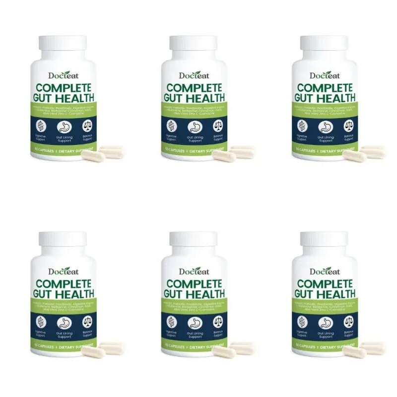 Docteat Complete Gut Health Capsules with Probiotic Prebiotic Postbiotic Digestive Enzymes for Gut Balance & Digestion 60 Count — image 12