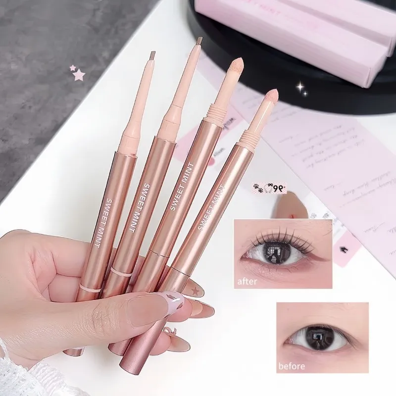 Double Headed Brightening Aegyo Sal Pen Waterproof Liing Silkworm Eyeliner Stick Highlighter Matte Shadow Pen Contour Μακιγιάζ ματιών