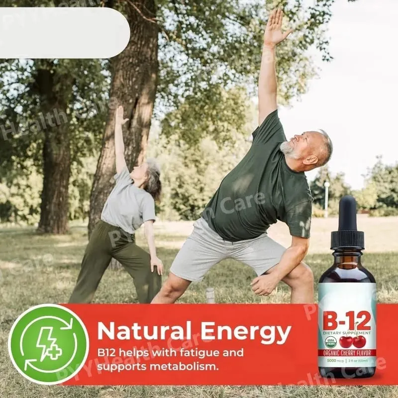 Methylcobalamin B12 Drops 5000mcg Vitamin B12 Liquid Sublingual Supplement Cherry Flavor Vegan Sugar Free Daily Nutrition 60ml — image 6