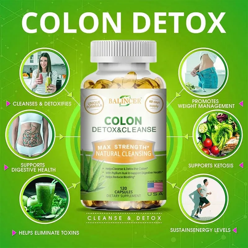 Balincer Colon Cleansing Supplement - Full Body Colon Digestive Regulation and Gut Health for Men and Women 120 Capsules — image 4