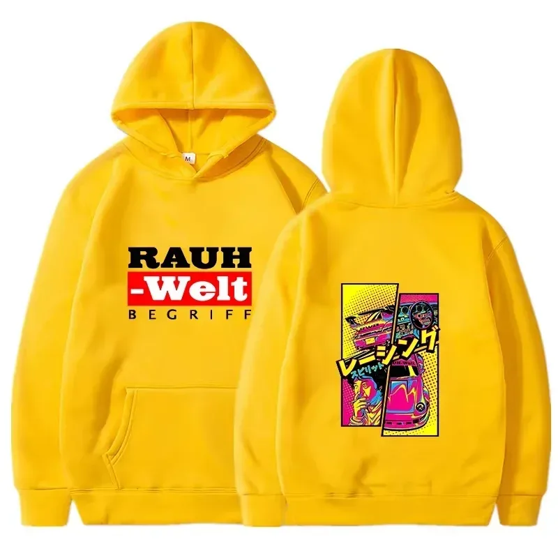 Rauh Welt Hoodie Bil Widebody Tuning JDM Racing Pop Art Comic Estetisk Svart Oversized Casual Sweatshirt Långärmad — image 9