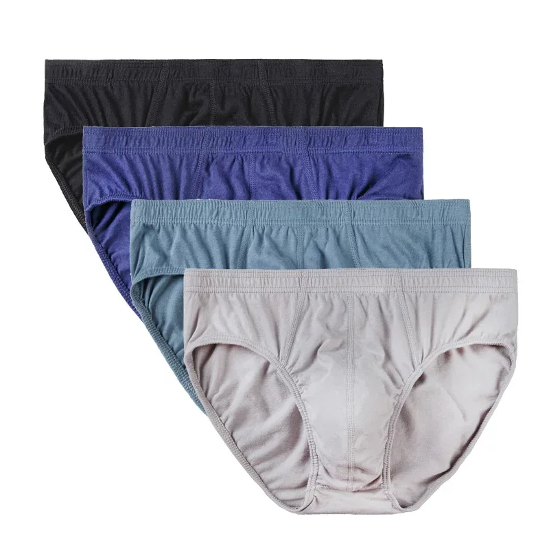 4 Pcs/Lot Cheapest 100% Cotton Mens Briefs Plus Size Men Underwear Panties XL-5XL Men's Breathable Sexy Lingerie Underpants — image 12