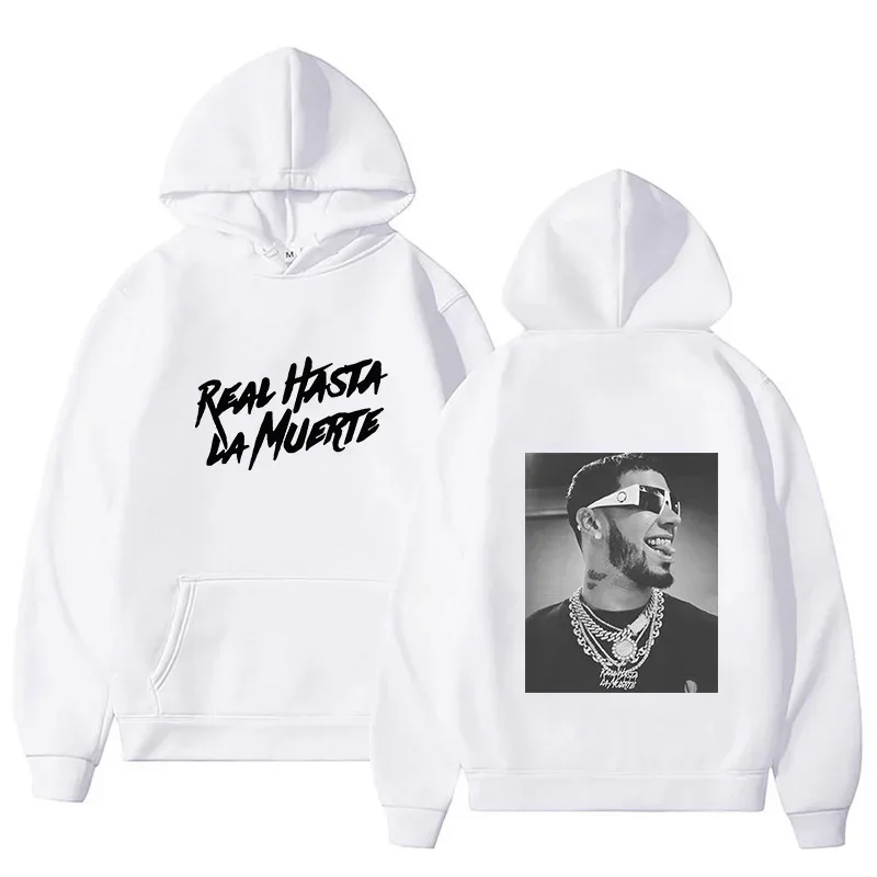 Anuel AA Printed Hoodies Sweatshirt Coat Real Hasta La Muerte casual Tracksuit Costume Lalaki Babae Damit Anime Pullover Hoodie — image 6