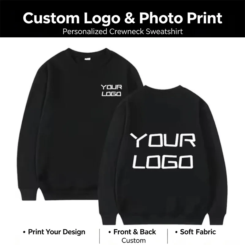 DIY Design Round Neck Hoodies Men Fashiong Customized Printed Loose Long Sleeve Pullover Women Casual Streetwear Sweatshirts — image 7