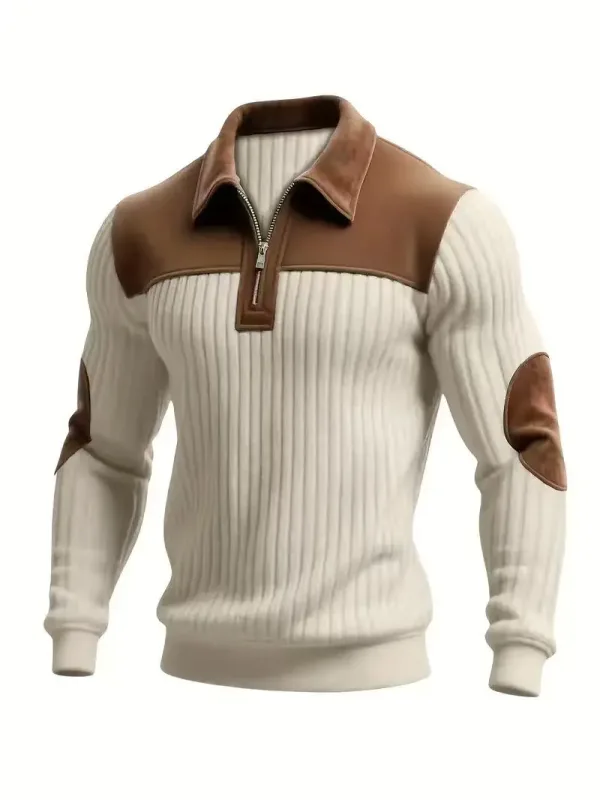 Hoodies moletom masculino 2026 nova malha lapela costura bordado casual esportes outono zíper moletom roupas masculinas