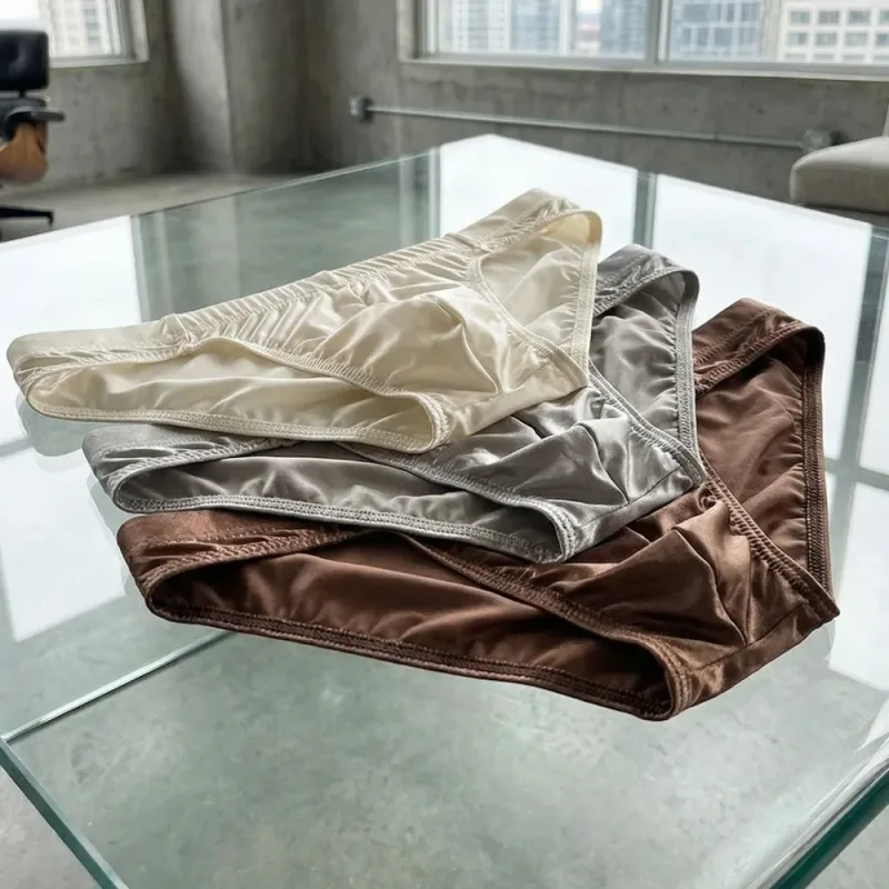 Breathable Low Waist Men Thin Panties Male Lingerie Underpants Men's Underwear Simple Ice Cool Briefs Summer — image 12