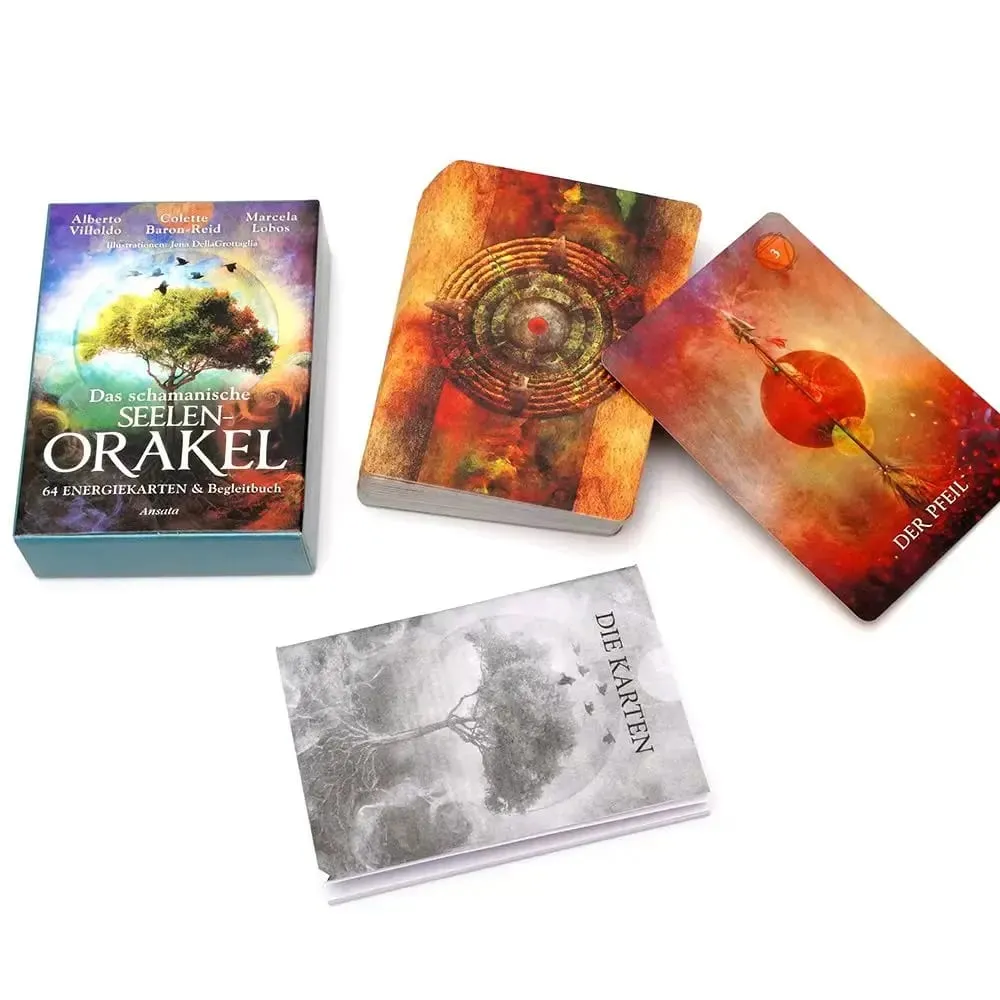 Γερμανικά 78 τμχ Das Schamanische Seelen Orakel Tarot Deck Prophecy Divination Comics Κάρτες Ταρώ Family Party Επιτραπέζιο παιχνίδι