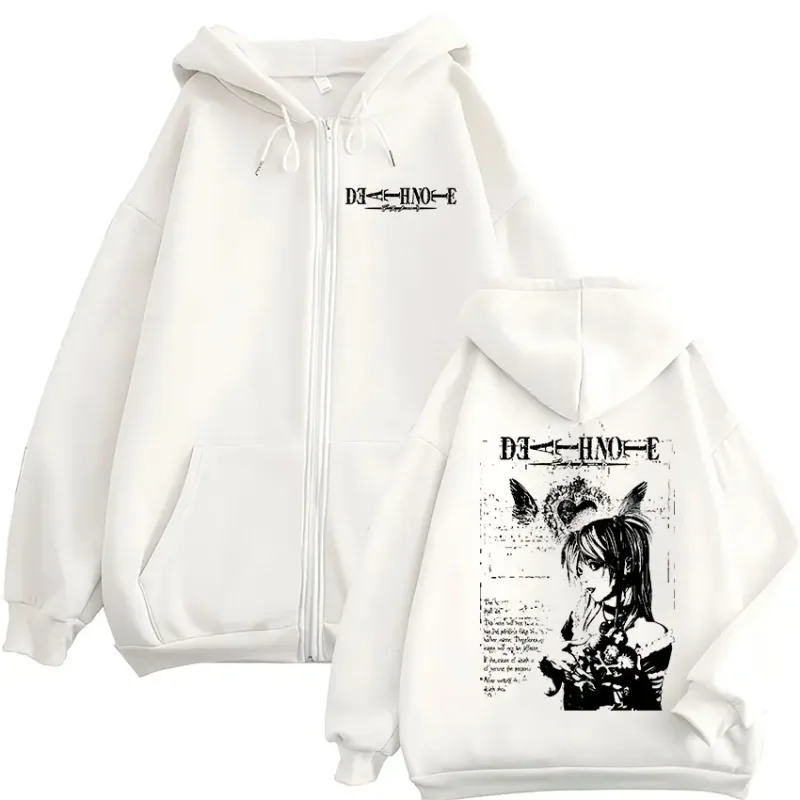 Anime Death Note Misa Amane Zipper Hoodies Men Women Clothing High Quality Fashion Casual Zip Up Hooded Sweatshirts Jacket Coats — image 3