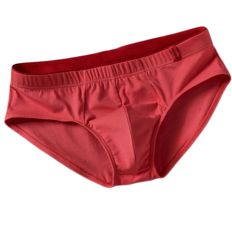 Men Briefs Solid Color Cotton Youth Briefs Waist Comfortable Sexy Explosion Trend Breathable Underwear Sissy Panties — image 3