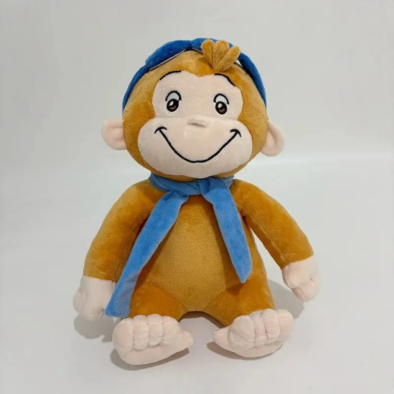 Νέο Anime Fire Dept Fireighter Curious George Plush Cute Baby Curious George Monkey Λούτρινα μαλακά ζώα Παιχνίδι κούκλας μαξιλαριού βελούδου — image 6