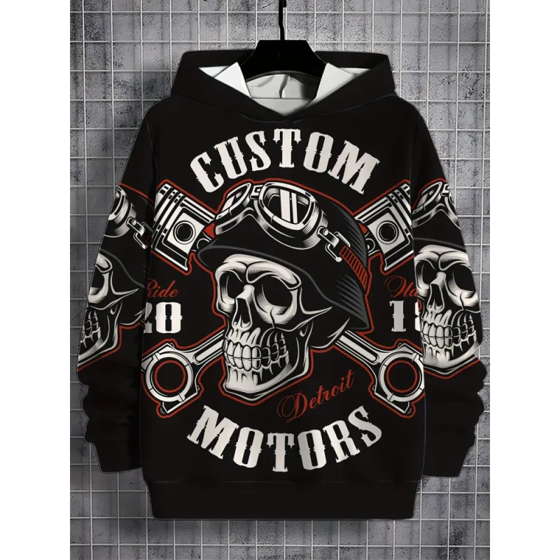 3D-tryckta Skull and Rose sweatshirts Dragsko Sportkläder Långärmade toppar Huvtröjor herr Street Graphic herrkläder — image 7