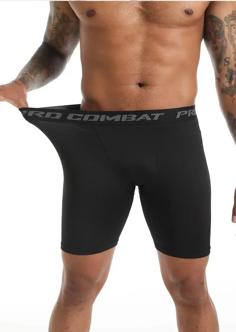 Men Boxers Sports Underwear Underpants Gym Shorts M L XL Black Quick-Drying Sweatpants Moisture Absorption Breathable Fitness — image 1