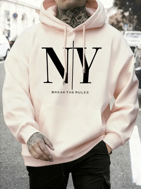 Labagin ang Mga Panuntunan Oo Hindi Mga Print Autumn Fleece Sweatshirt ng Panlalaking Soft Jogging Hoodie Street Comfy Pullovers Sport Loose Sportswear — image 13