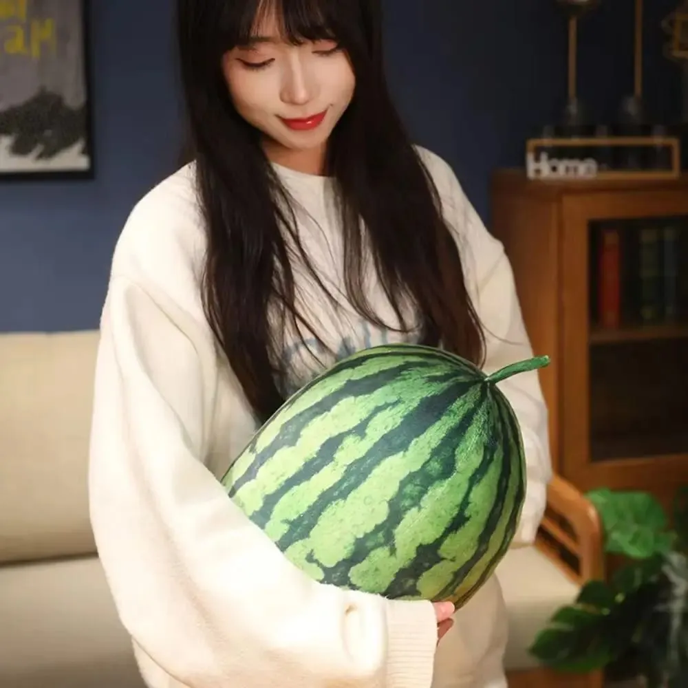 Soft Cotton Watermelon Round Oval Shape Lifelike Watermelon Stuffed Pillow 3D Simulation Funny Design Watermelon Pendant — image 7
