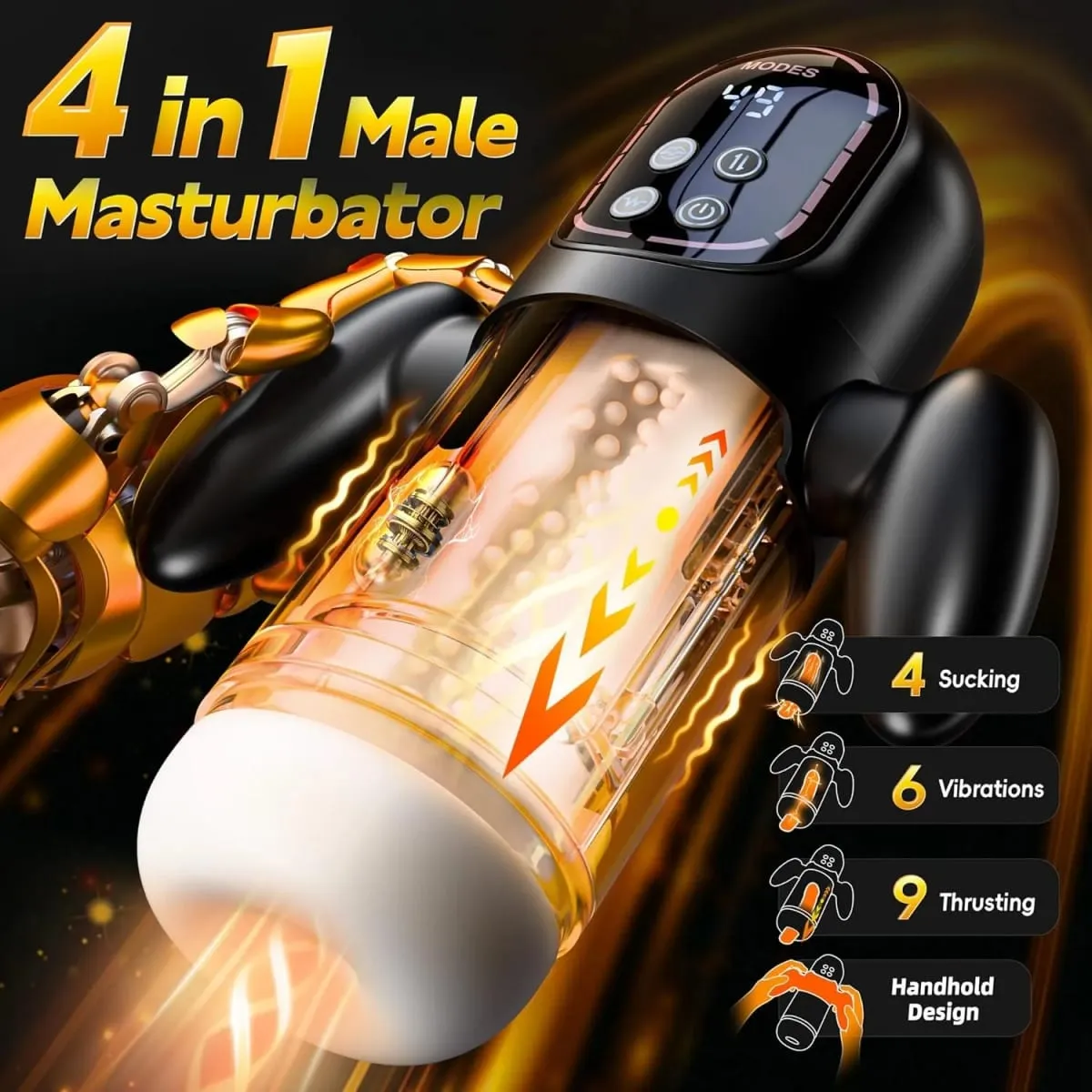 Automatic Male Masturbators Masturbation Cup Powerful Vacuum Sucking Blowjob High Speed Thrusting for Men Sex Machine Sex Toys