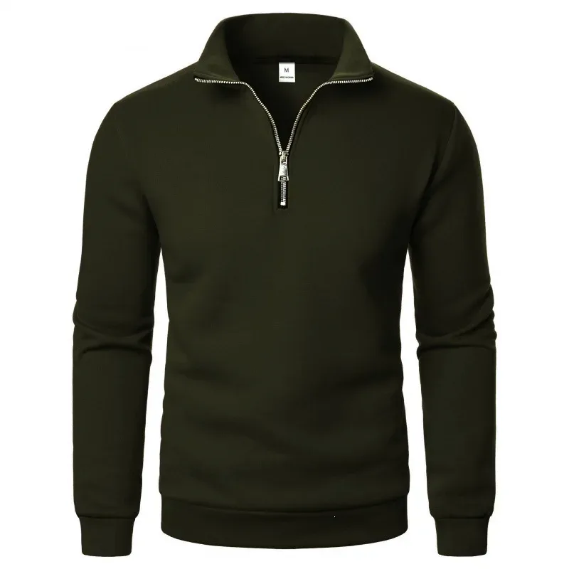 Frühling Herbst neue Casual Halb Zipper stehkragen sweatshirt Trend Einfache schlanke männer Pullover langarm tops männer sweatshirt