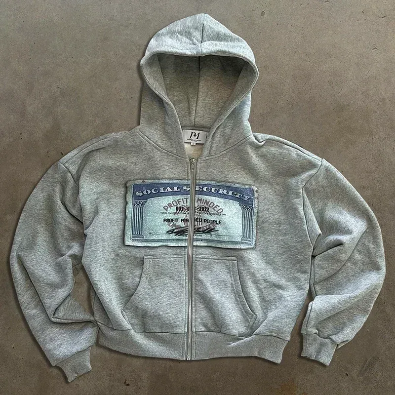 Sweatshirt Jacka Dragkedja Luvtröja Aprikostryck Bokstäver Tecknad Mode Multifunktionell Retro Y2K High Street Herr och Dam — image 8