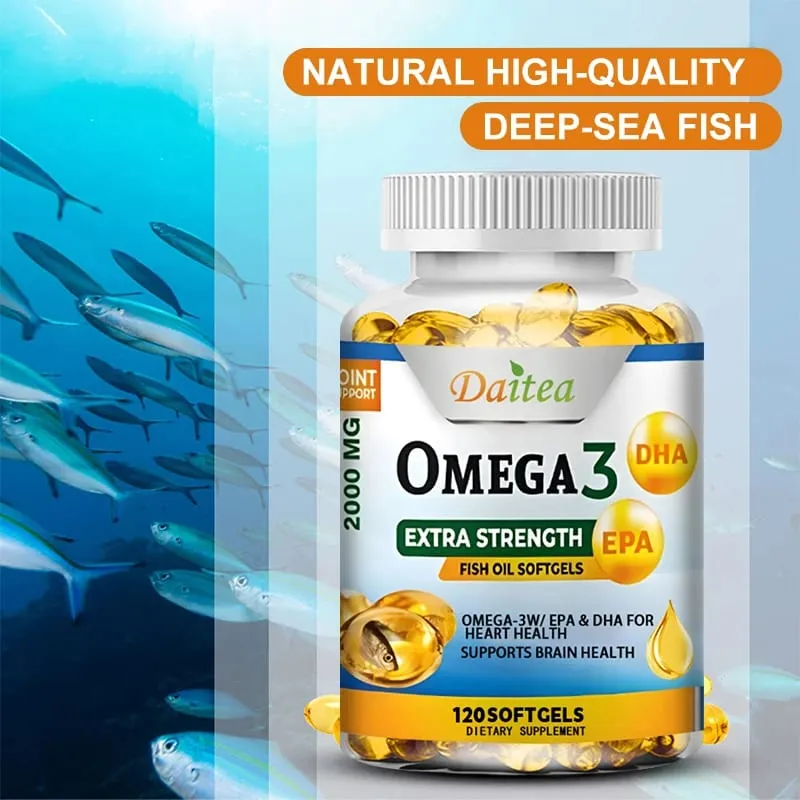 Daitea Omega 3 halolaj – EPA és DHA 2000 Mg – 60/120 kapszula – Általános egészség és immunrendszer támogatása GMO-mentes, gluténmentes — image 3