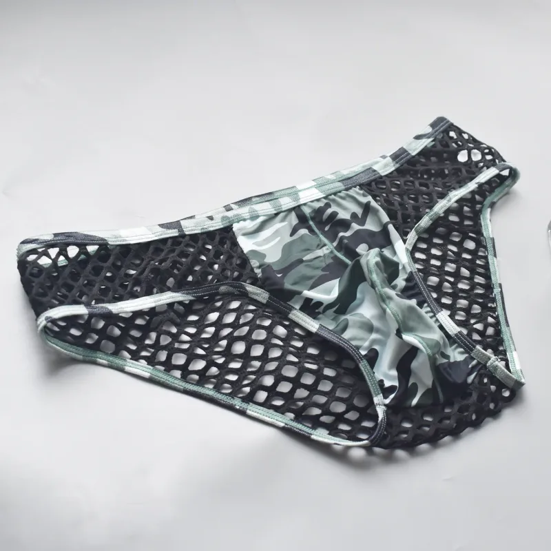 Man Underwear Mens Sexy Briefs Underpants Sissy Panties Camouflage U Pouch Hombre Slips Mesh Breathable Men's Lingerie Cuecas — image 12