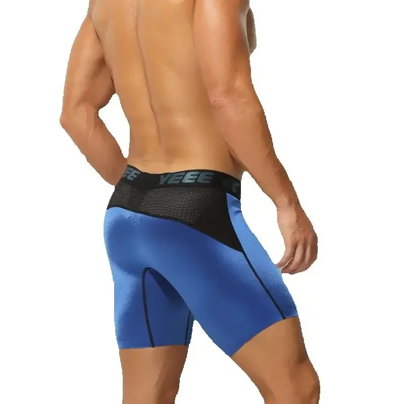 Roupa interior masculina alongamento de seda gelo esporte boxers cuecas sexy brinquedo calcinha dos homens correndo lingerie solta tamanho grande boxer shorts — image 2