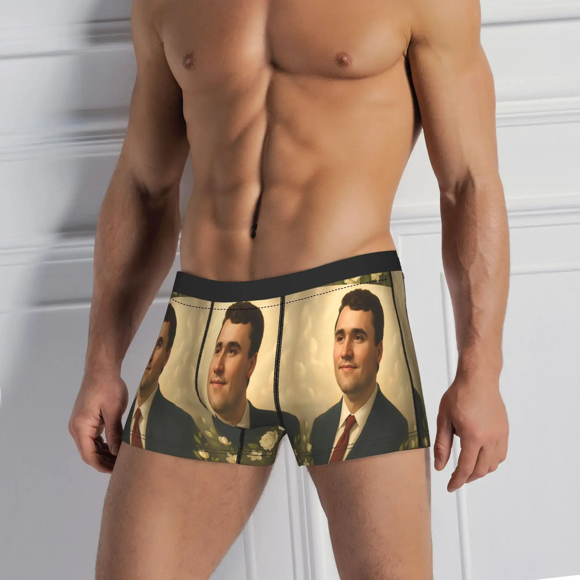 Charlie Kirk Angelic Advocate Underwear Funny Panties Printed Boxer Brief For Men 3D Pouch Plus Size Boxershorts — image 1