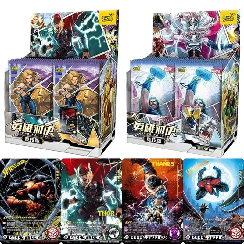 Genuíno cartão da vingadores heróis duelo cartão versão competitiva homem de ferro thor capitão cr américa coleção cartões brinquedos — image 1