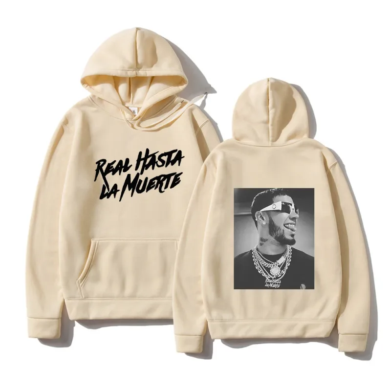 Anuel AA Printed Hoodies Sweatshirt Coat Real Hasta La Muerte casual Tracksuit Costume Lalaki Babae Damit Anime Pullover Hoodie — image 2