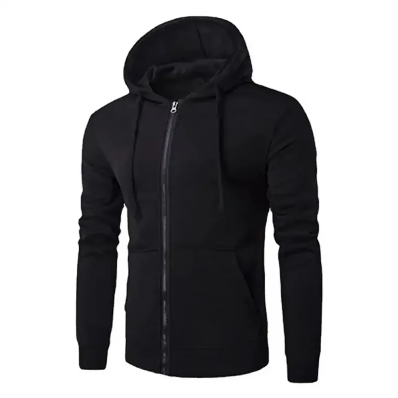 Mode fleece för män avslappnad luvtröja med dragkedja Lämplig för vår och höst — image 1