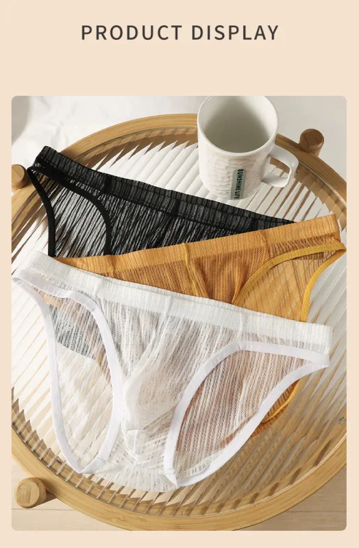 Transparent Underwear for Men See Through Briefs Bulge Pouch Underpants Soft Undies Male See Through Panty Ultra Thin Lingerie — image 10