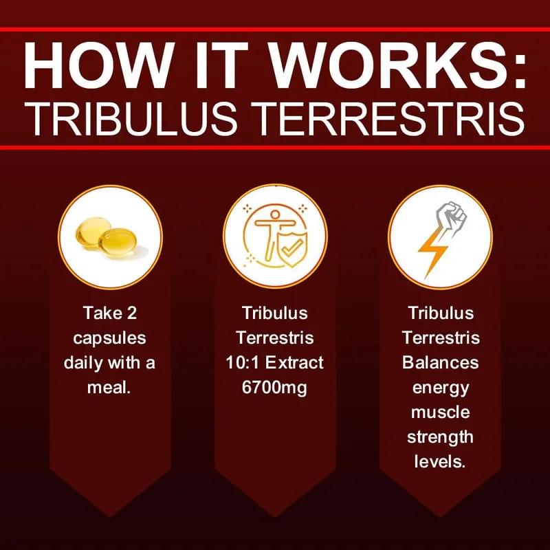 Tribulus Extract Capsules For Men - Extra Strength 6700 Mg - Energy Endurance & Natural Energy Non-GMO — image 4