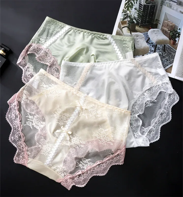 adults 18 plus size men's underwear Ice silk cuecas masculino 3D convex bag cueca color blocked lace mesh calzoncillos hombre — image 7